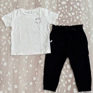 Miles The Label “Play All Day” Organic Cotton Tee & Jogger Set 24M